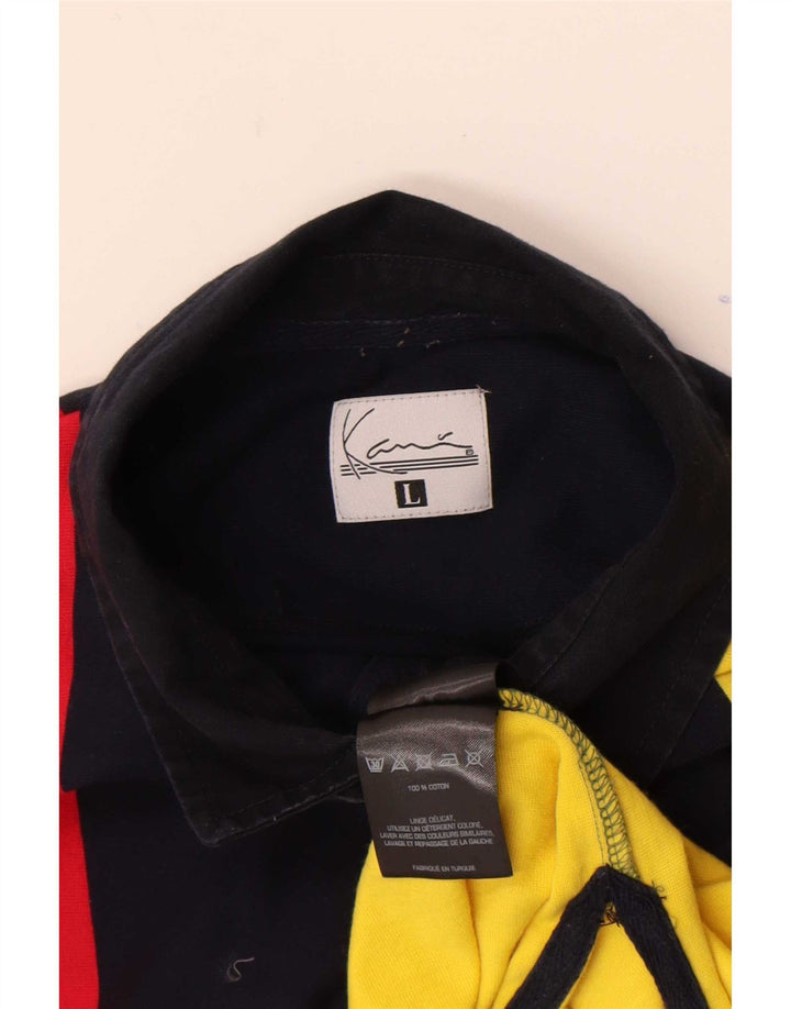 Karl Kani Polo gráfico de hombre con diseño colour block grande multicolor