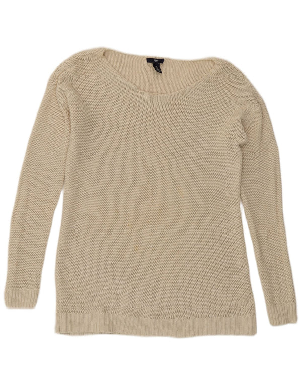 Gap - Jersey para mujer con cuello barco, talla 40, algodón beige medio