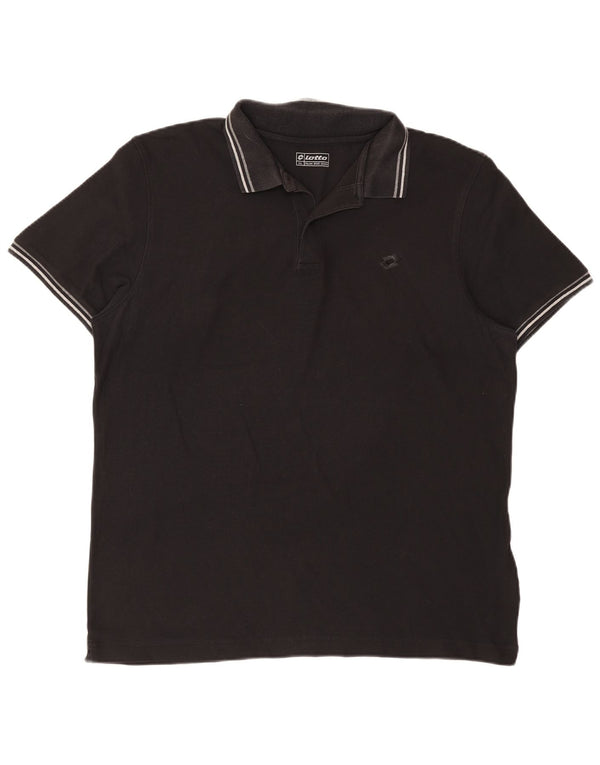 Lotto Polo Hombre 2XL Algodón A Rayas Negro