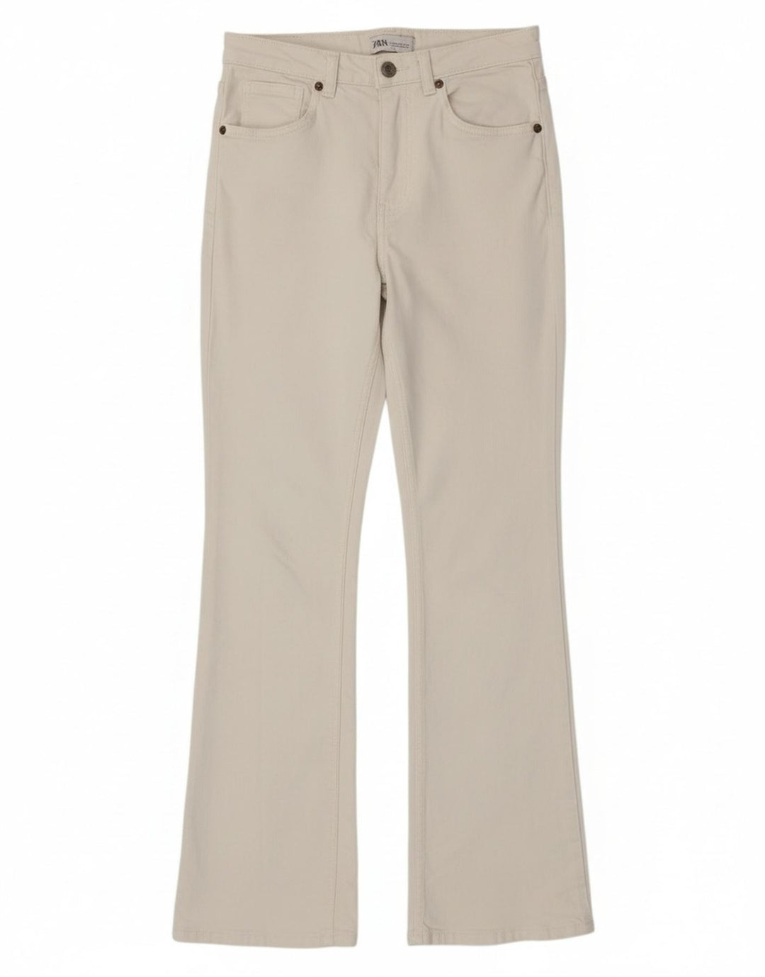 Zara Vaqueros Acampanados Mujer EU 36 XS W26 L32 Blanco
