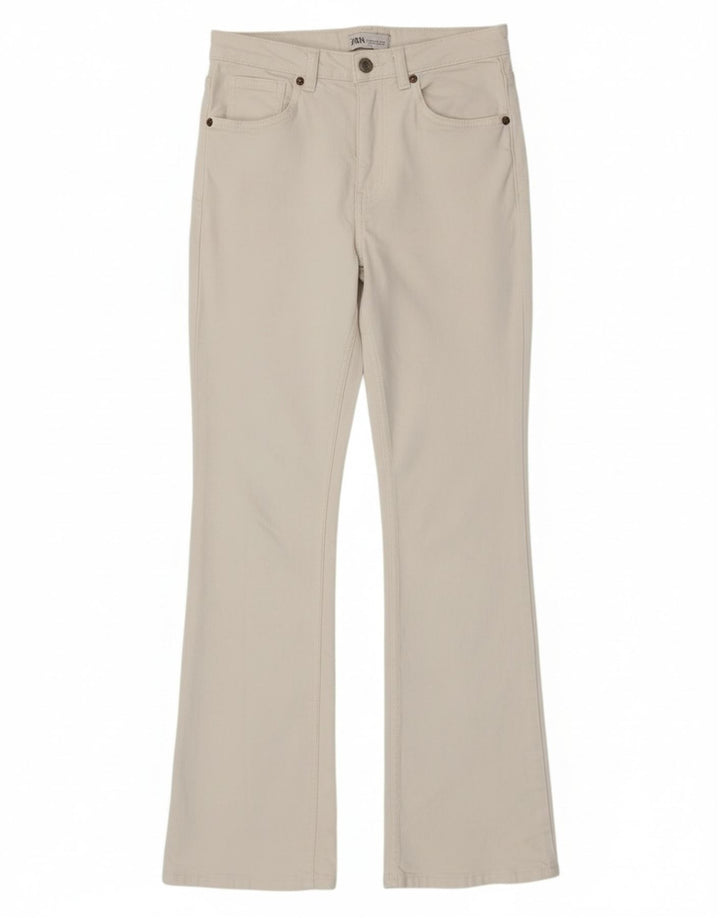 Zara Vaqueros Acampanados Mujer EU 36 XS W26 L32 Blanco