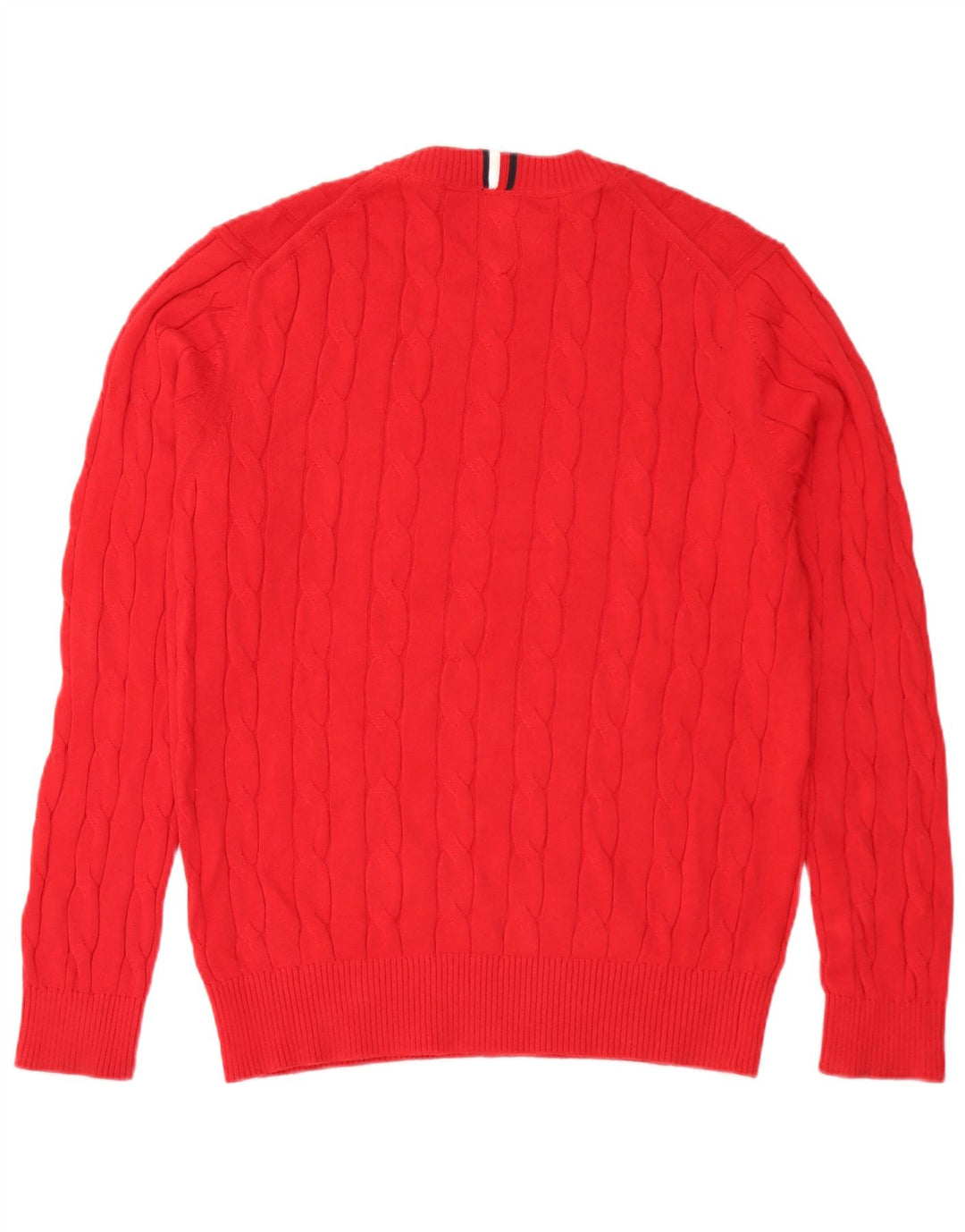 Tommy Hilfiger Jersey de cuello redondo para hombre de algodón rojo medio