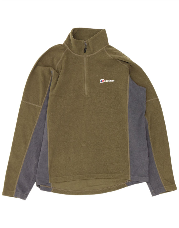 Berghaus Hombre Jersey De Forro Polar Con Cremallera En El Cuello Caqui Medio Poliéster Color Block