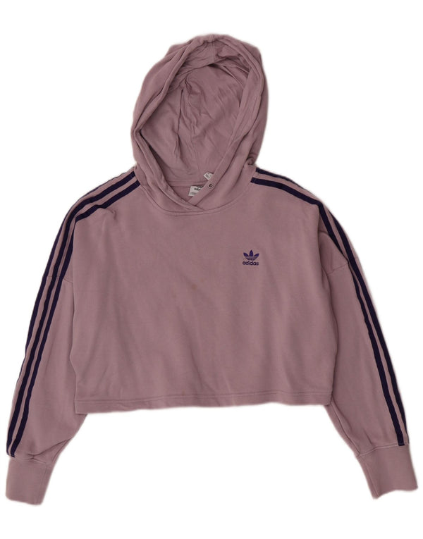 Adidas - Sudadera con capucha para mujer, talla extragrande, talla 4, XS, algodón rosa
