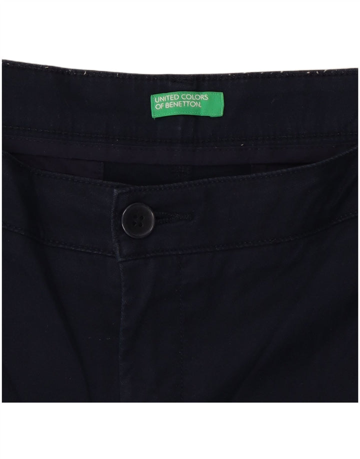 Pantalones Cortos Chinos Benetton Hombre W34 Large Azul Marino