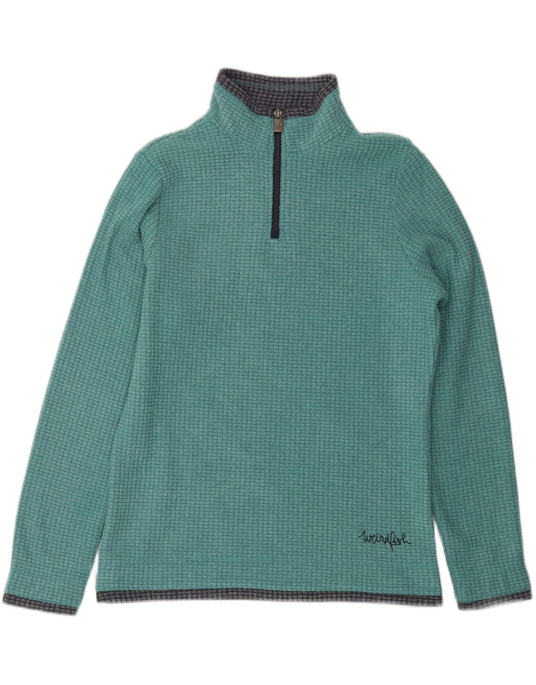 WEIRD FISH Jersey polar con cremallera y cuello para mujer UK 10 Small Green Poliéster
