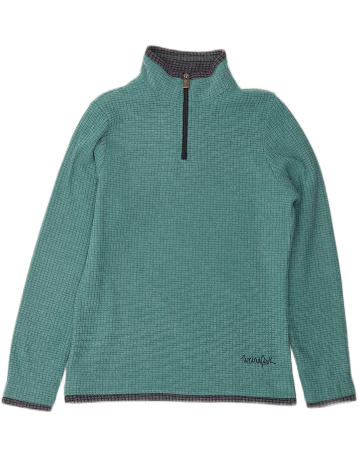 WEIRD FISH Jersey polar con cremallera y cuello para mujer UK 10 Small Green Poliéster