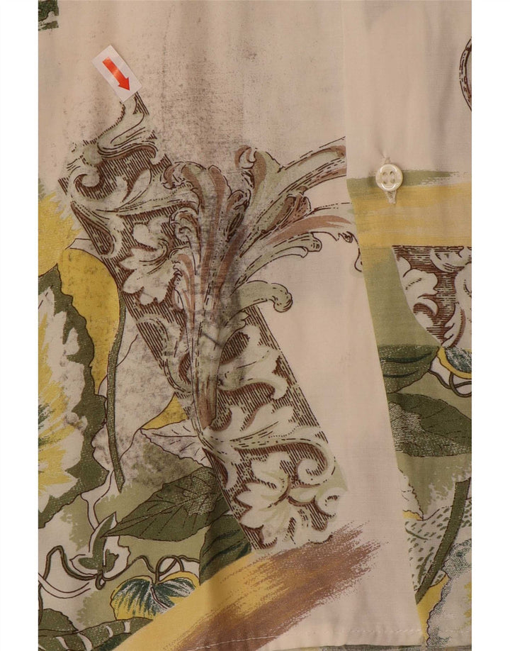 Camisa vintage para hombre grande floral blanco