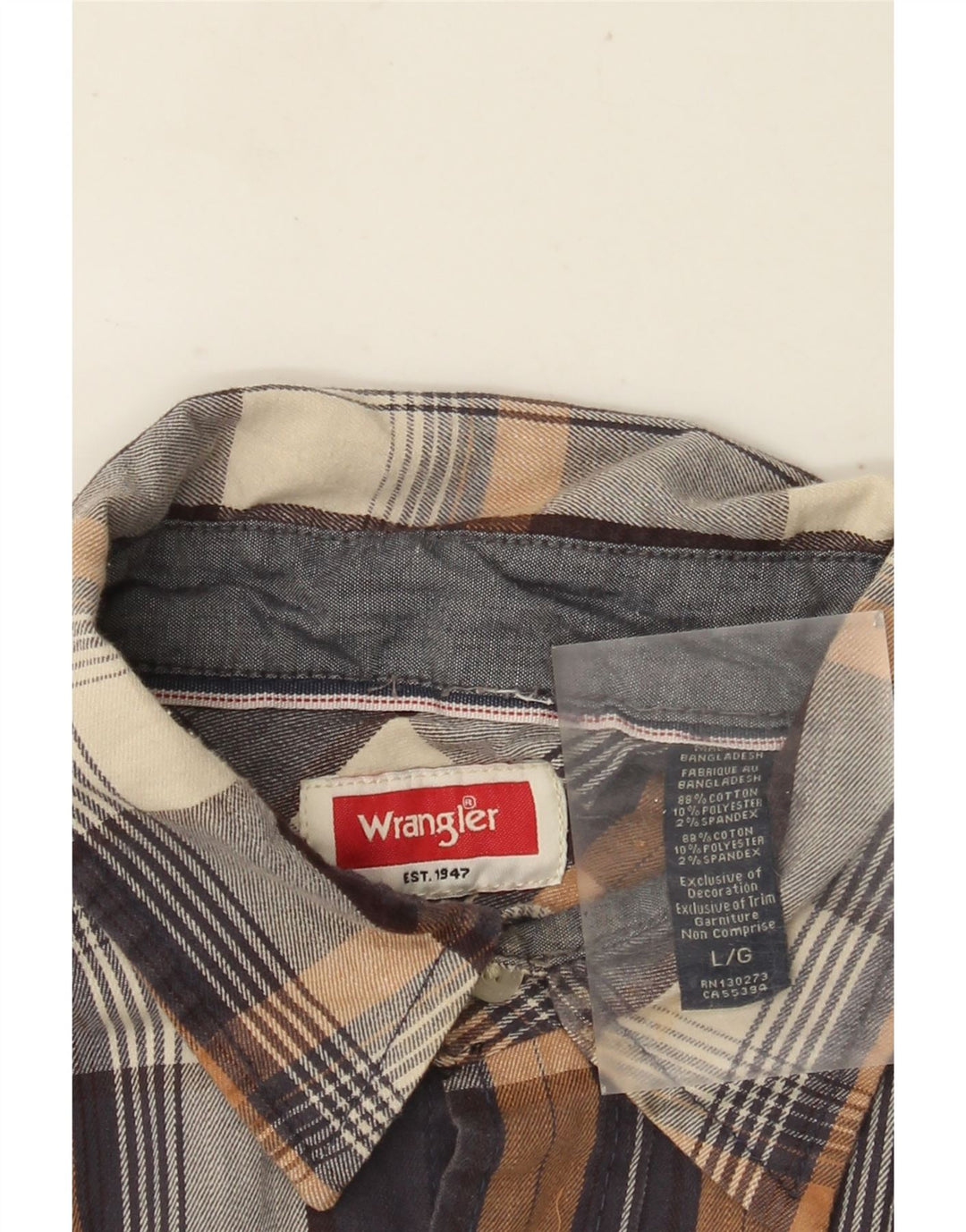 WRANGLER Camisa De Franela Grande De Algodón A Cuadros Multicolores Para Hombre