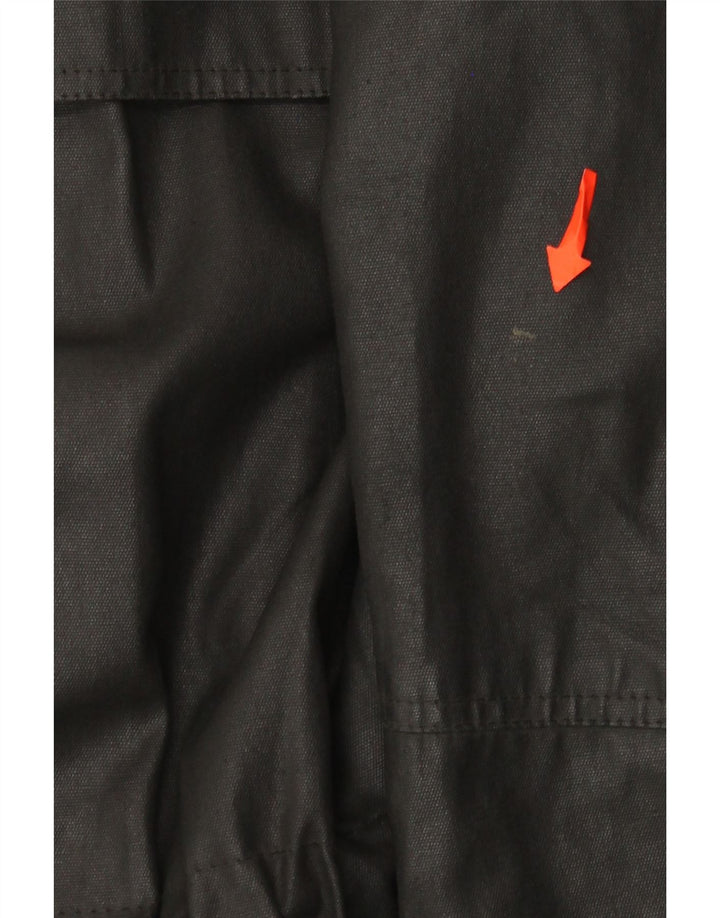 Piero Guidi Chaqueta de algodón encerado para hombre UK 40 Large Black