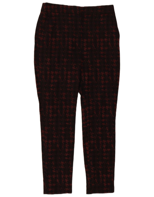 Reiss Pantalones cortos ajustados para mujer UK 8 Small W26 L25 Borgoña pata de gallo