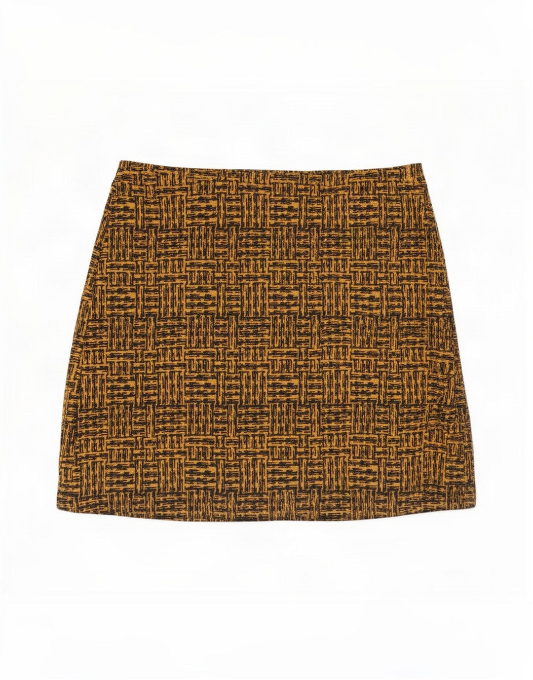 Marks & Spencer Minifalda para mujer UK 14 Large W36 Poliéster geométrico marrón