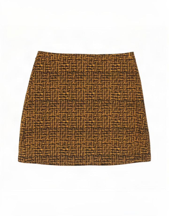 Marks & Spencer Minifalda para mujer UK 14 Large W36 Poliéster geométrico marrón
