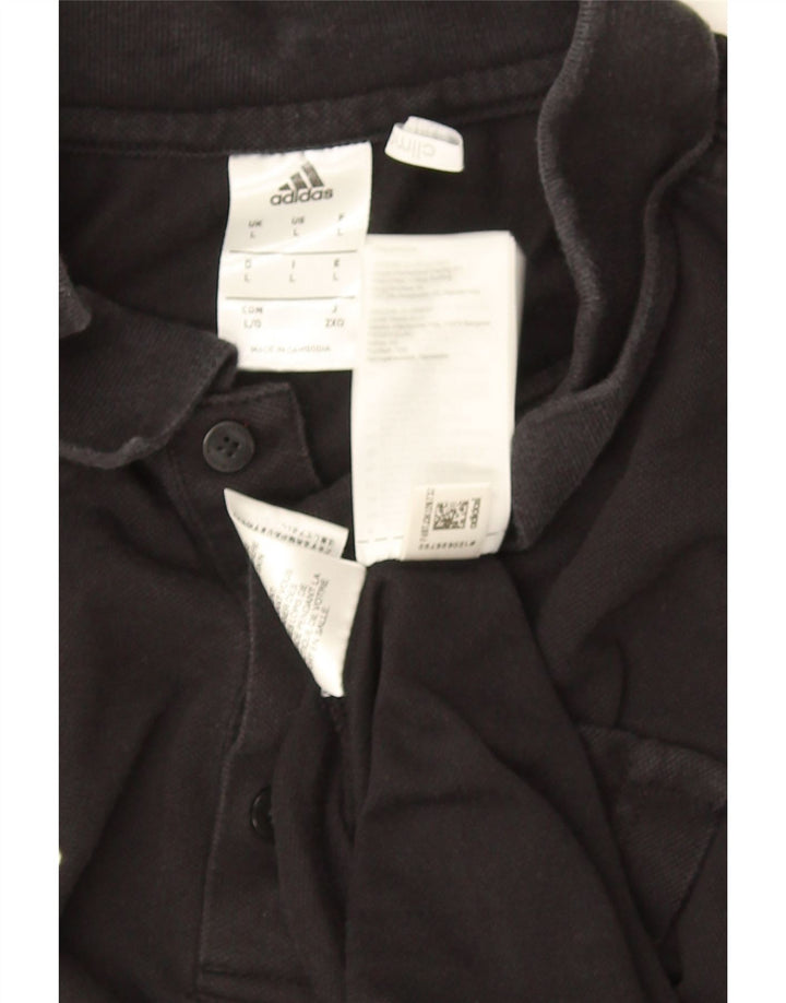 Adidas - Polo Climalite para hombre, talla grande, algodón negro