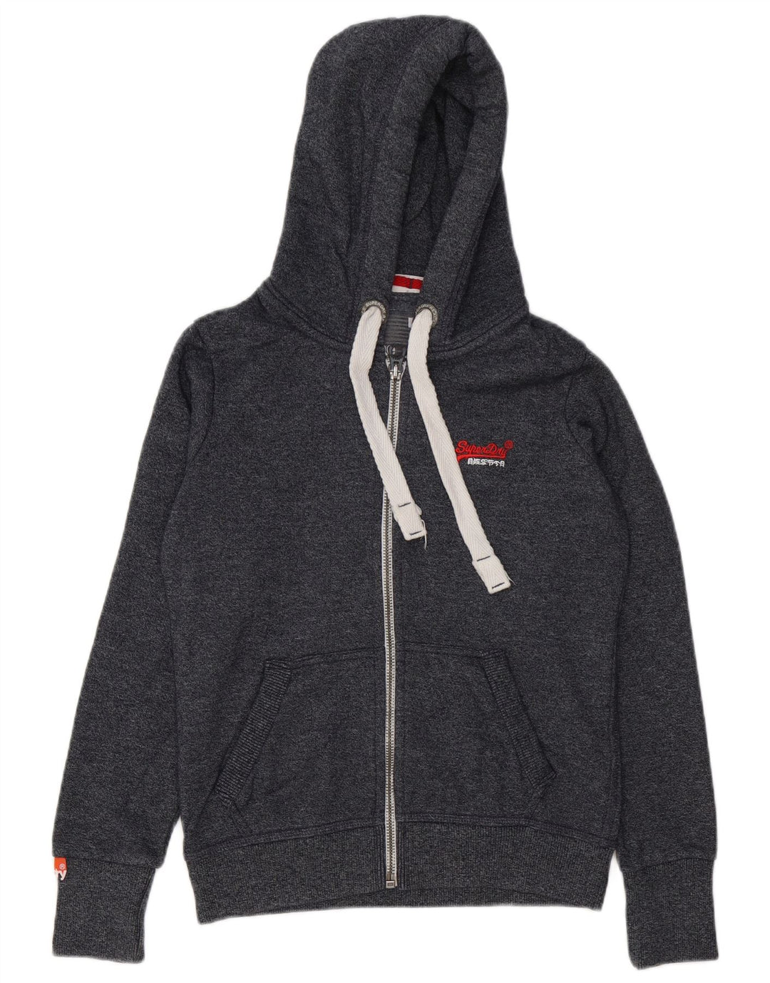 Superdry Hombre Sudadera Con Capucha Y Cremallera De Algodón Moteado Gris Medio