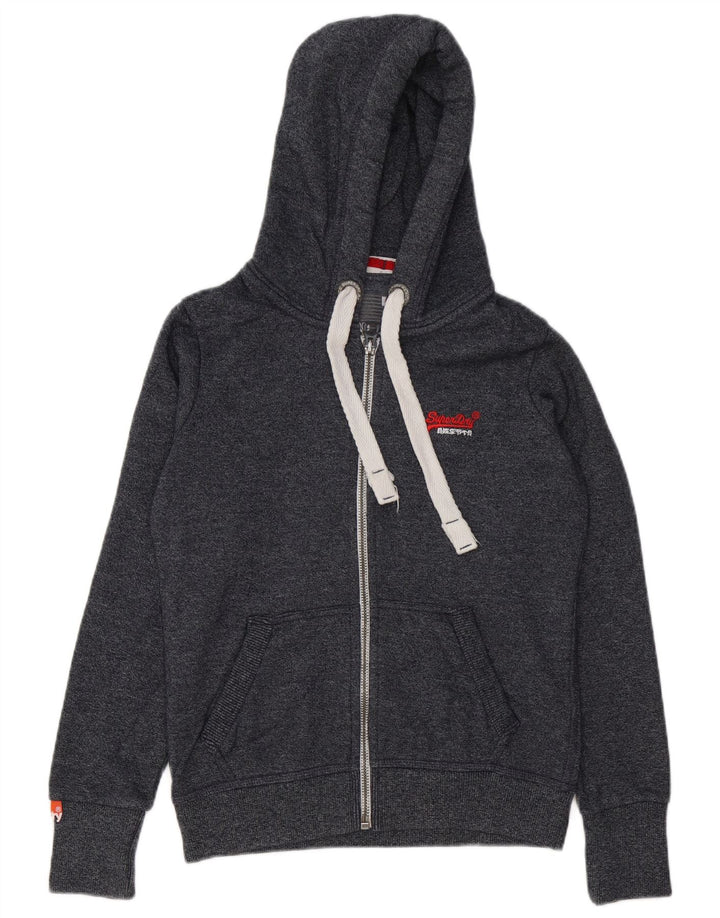 Superdry Hombre Sudadera Con Capucha Y Cremallera De Algodón Moteado Gris Medio
