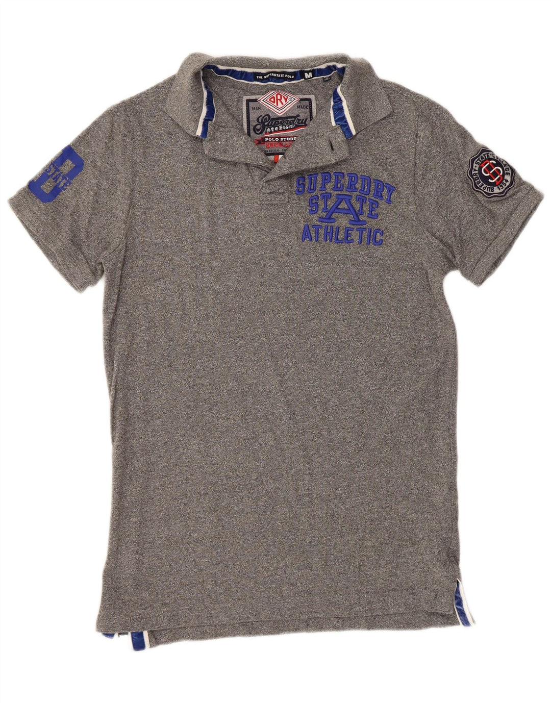 SUPERDRY Polo gráfico para hombre de algodón gris medio