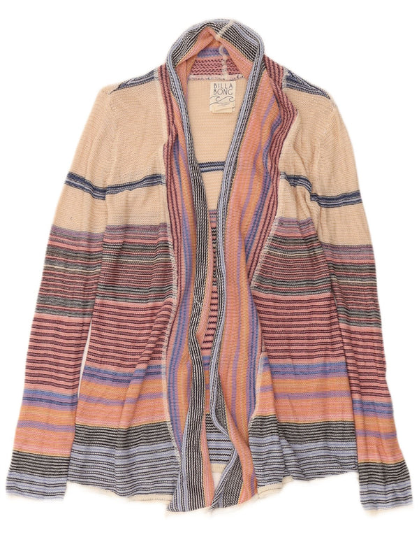 Billabong Suéter Cárdigan Abierto para Mujer UK 10 Small Multicolor Rayas