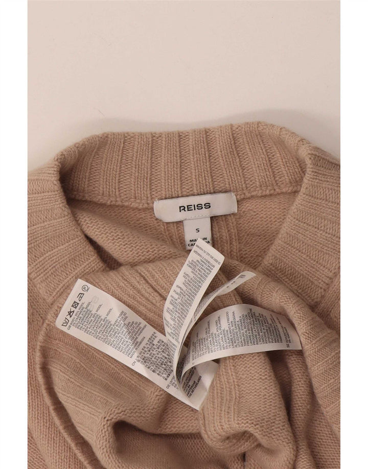 Reiss Suéter extragrande con cuello redondo para mujer UK 10 Small Beige Wool