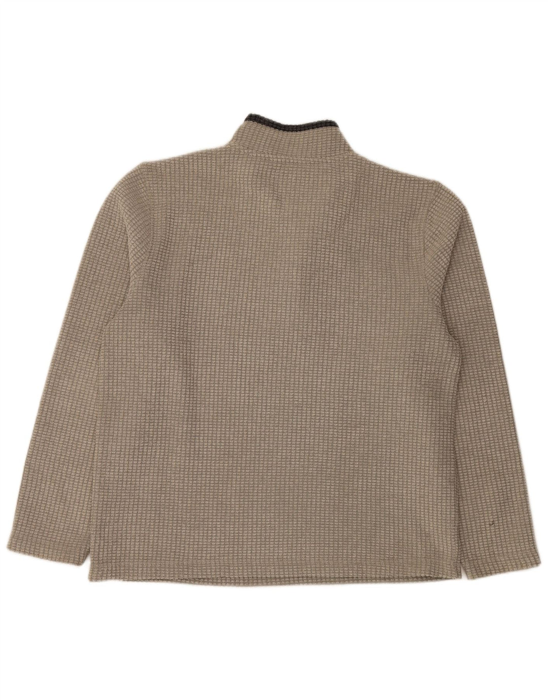 Weird Fish Suéter tipo jersey con cuello y cremallera para hombre, poliéster beige grande