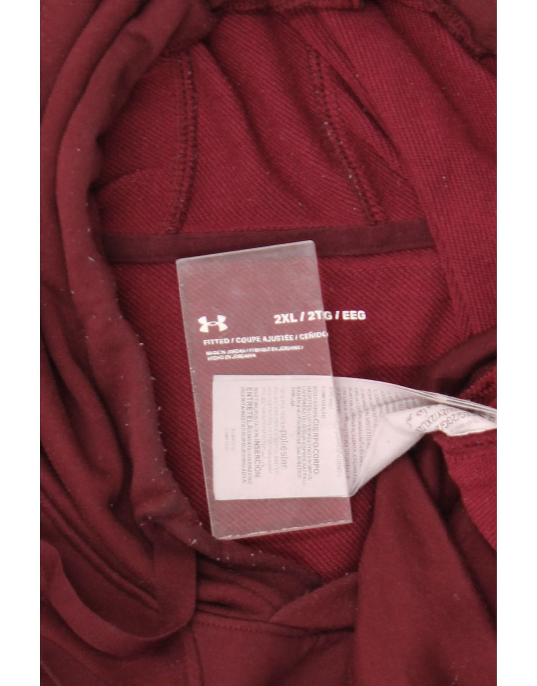 Under Armour Sudadera con capucha para hombre Jumper 2XL Poliéster burdeos