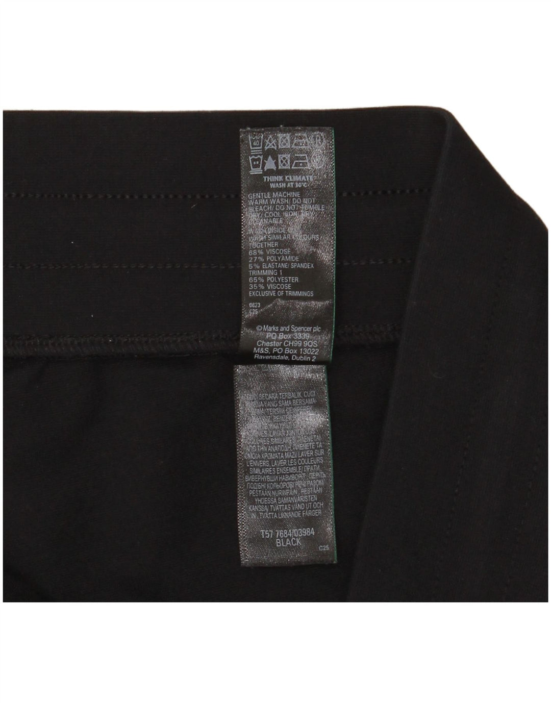 Marks & Spencer Pantalones de chándal para mujer UK 46 Large Black Colorblock