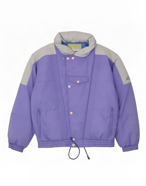 Ellesse Mens Hooded Padded Ski Jacket IT 48 Medium Purple Colourblock