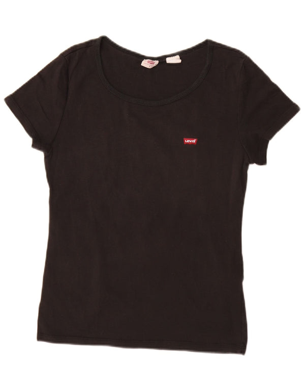 Levi's Camiseta para mujer Top UK 12 Medium Black Cotton