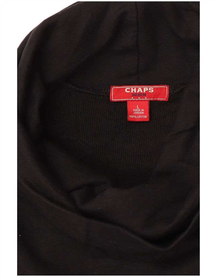 Chaps - Sudadera con cuello vuelto para mujer, talla 40, talla grande, algodón negro