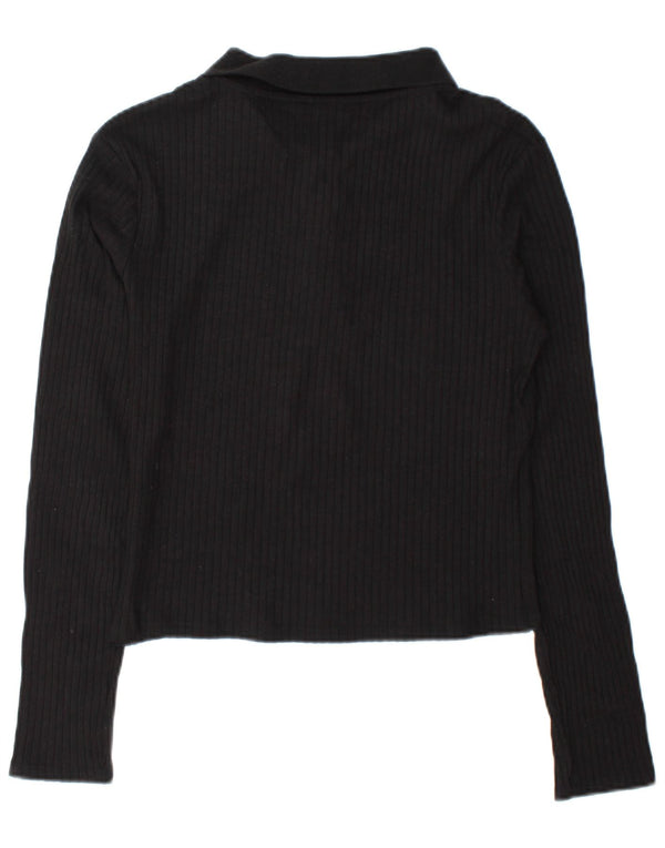 Zara Polo De Manga Larga Para Mujer UK 46 Large Negro