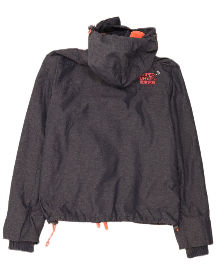 Superdry Chaqueta cortavientos con capucha Windcheater para mujer, talla 40, color gris