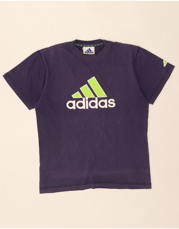 Adidas Mens Graphic T-Shirt Top UK 40/42 Medium Navy Blue Cotton