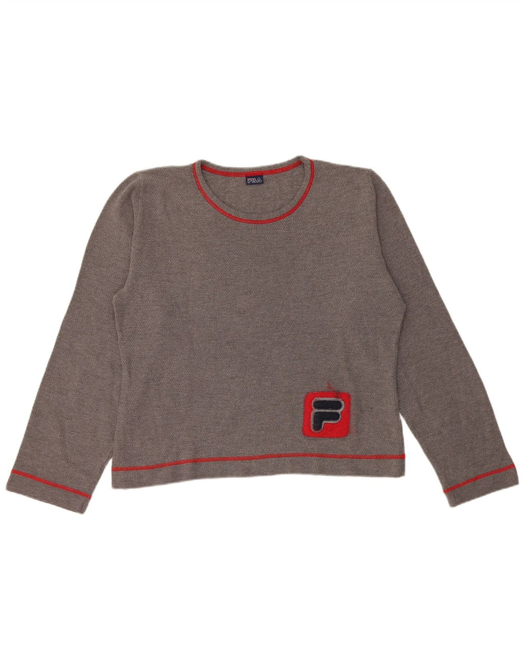 Fila Mujer Crop Graphic Top Manga Larga UK 46 Grande Gris