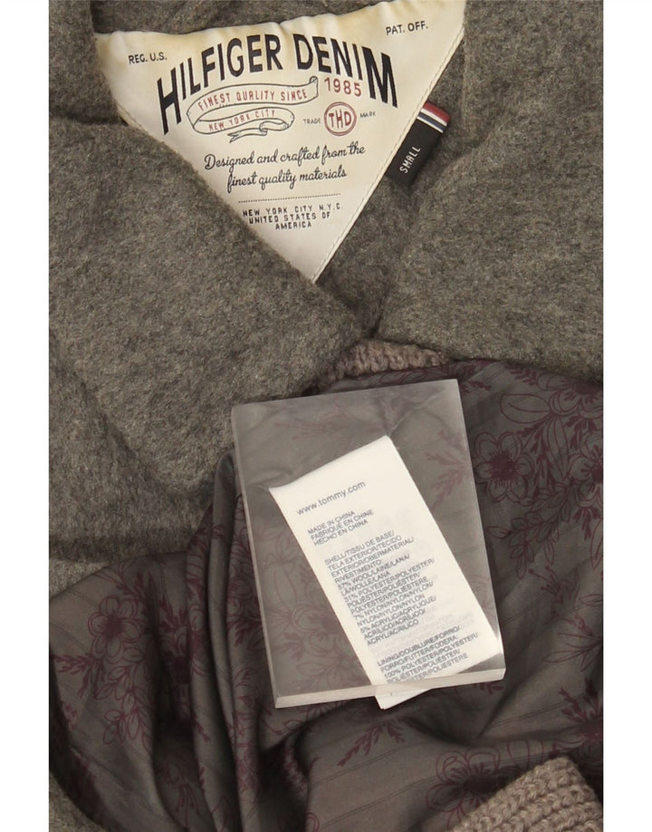 Tommy Hilfiger Abrigo para mujer UK 10 Small Grey Wool
