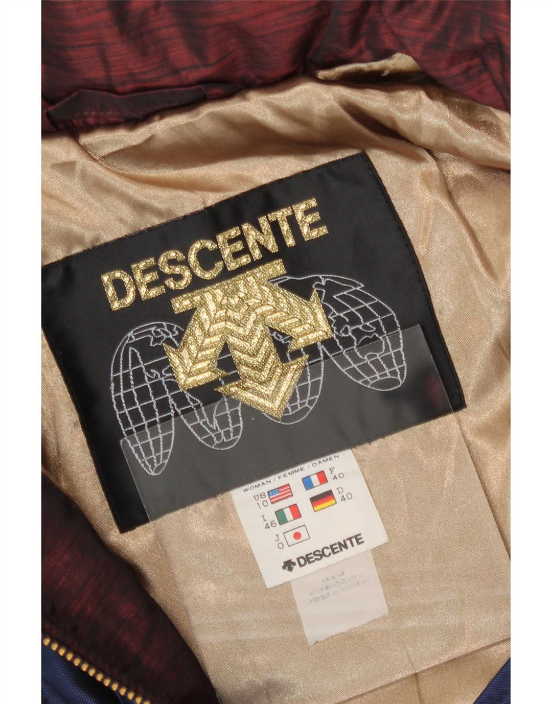 Descente Chaqueta de esquí extragrande con capucha para mujer EU 40 Medium Azul marino