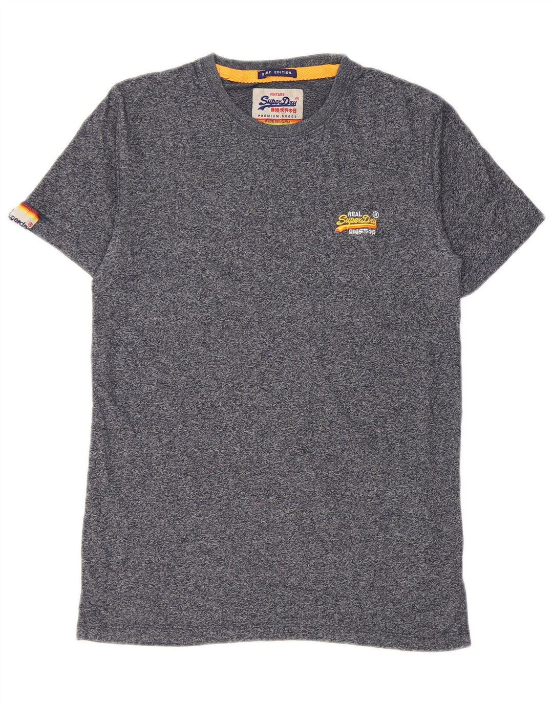 Superdry Camiseta para hombre Top Small de algodón moteado en azul marino