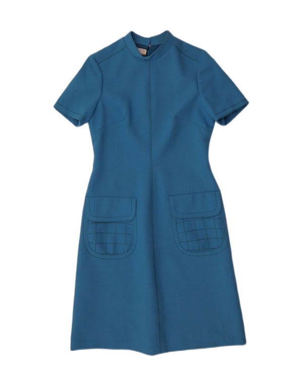 Vestido tubo vintage para mujer IT 44 Azul medio