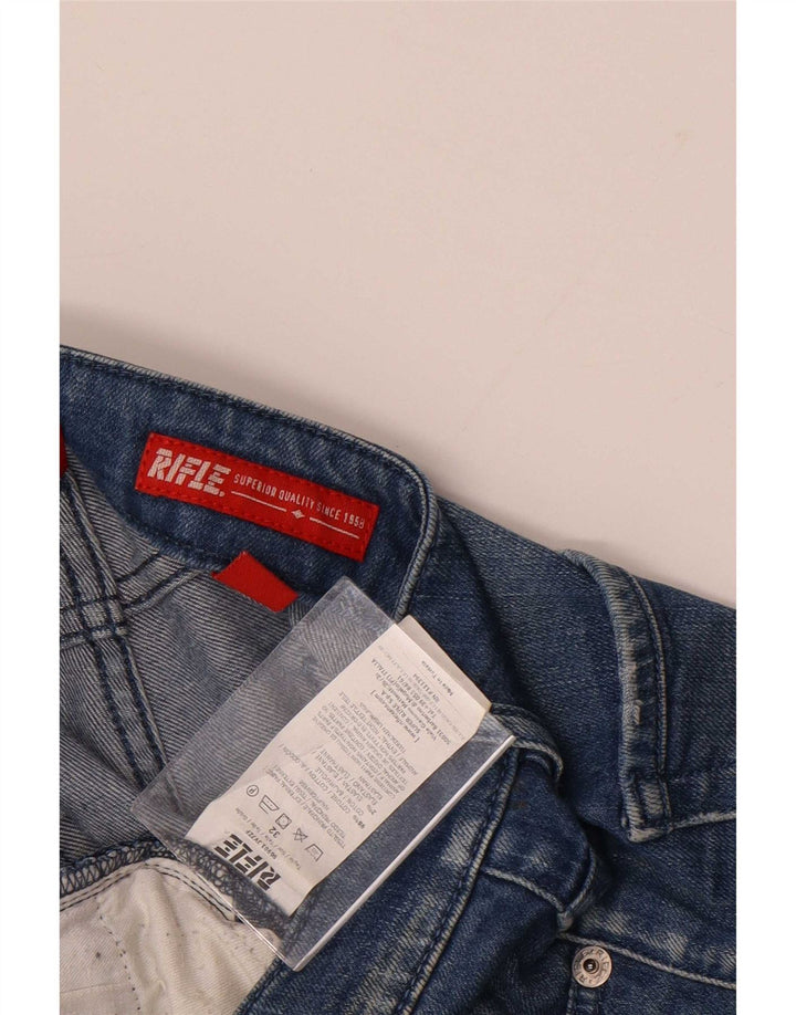 Rifle Jeans ajustados desgastados para hombre W32 L34 Algodón azul