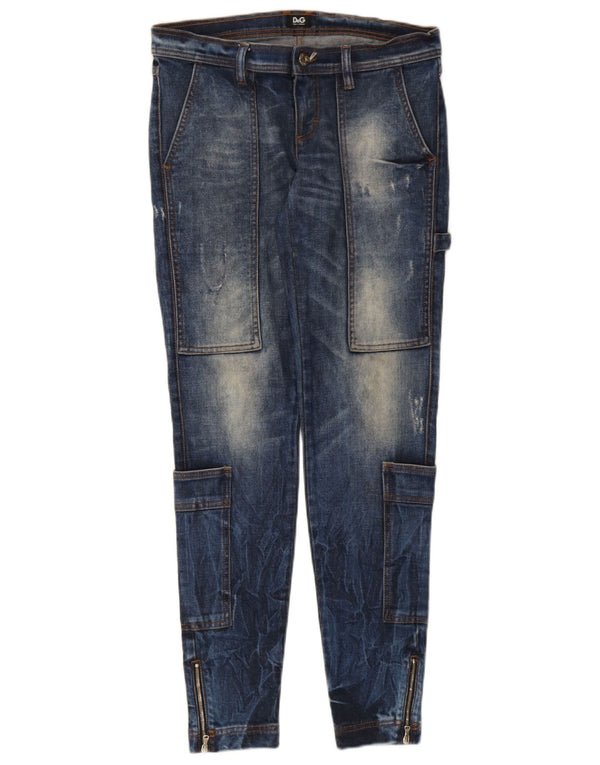 Dolce & Gabbana Vaqueros pitillo desgastados para mujer IT 40 Small W30 L30 Azul