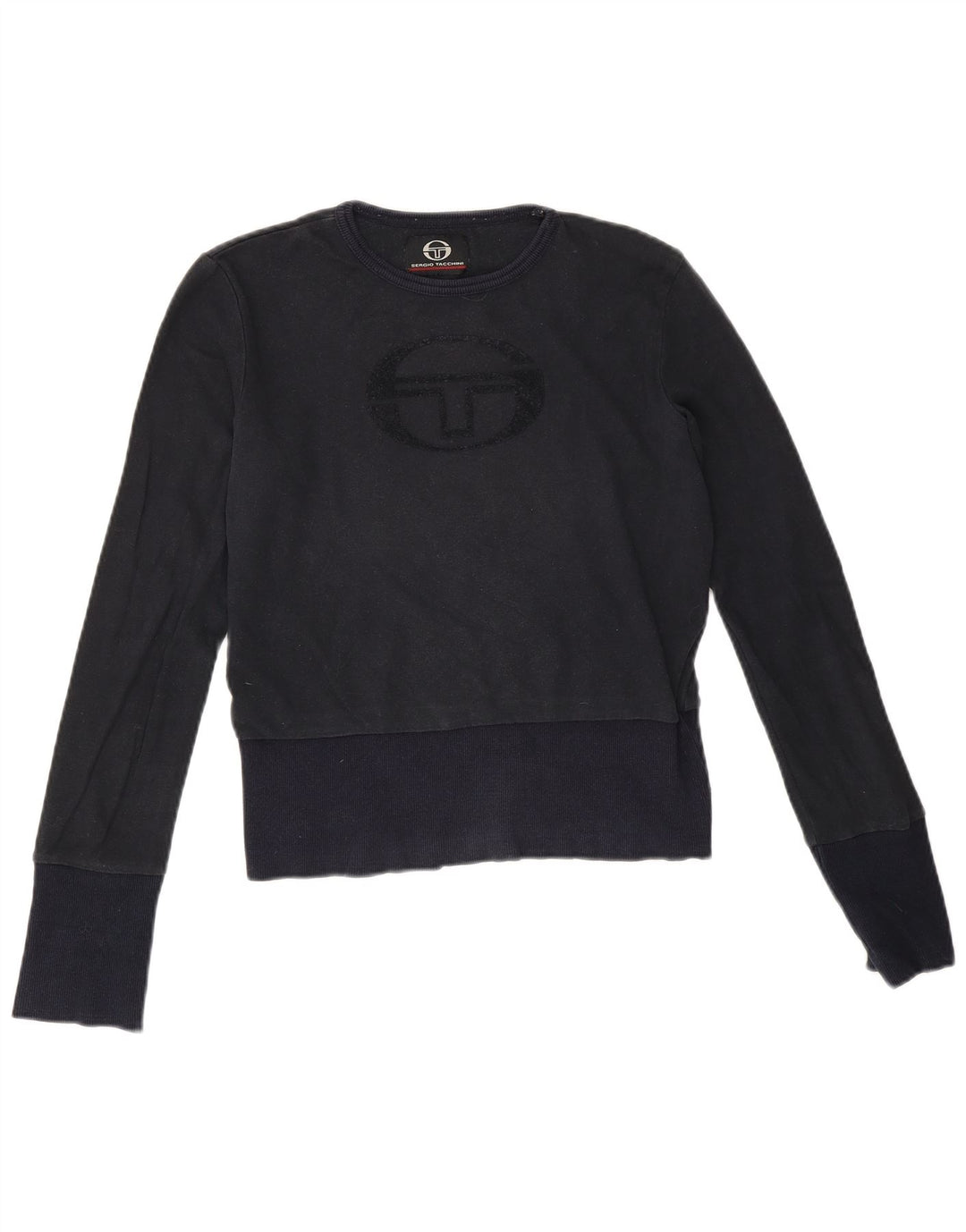 Sergio Tacchini Top corto con gráfico para mujer, manga larga, UK 40, mediano, azul marino