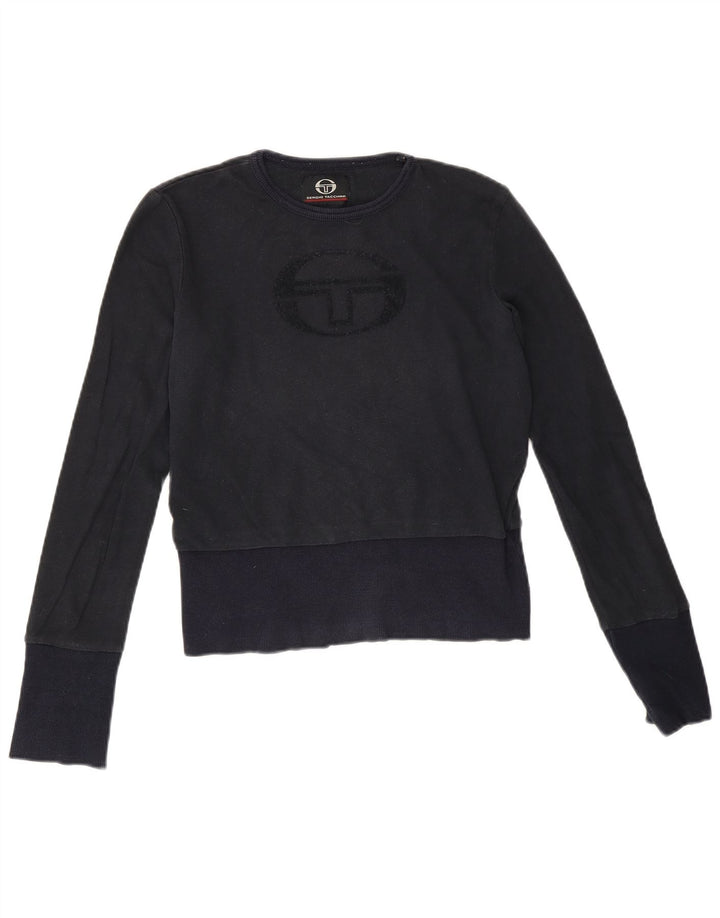Sergio Tacchini Top corto con gráfico para mujer, manga larga, UK 40, mediano, azul marino