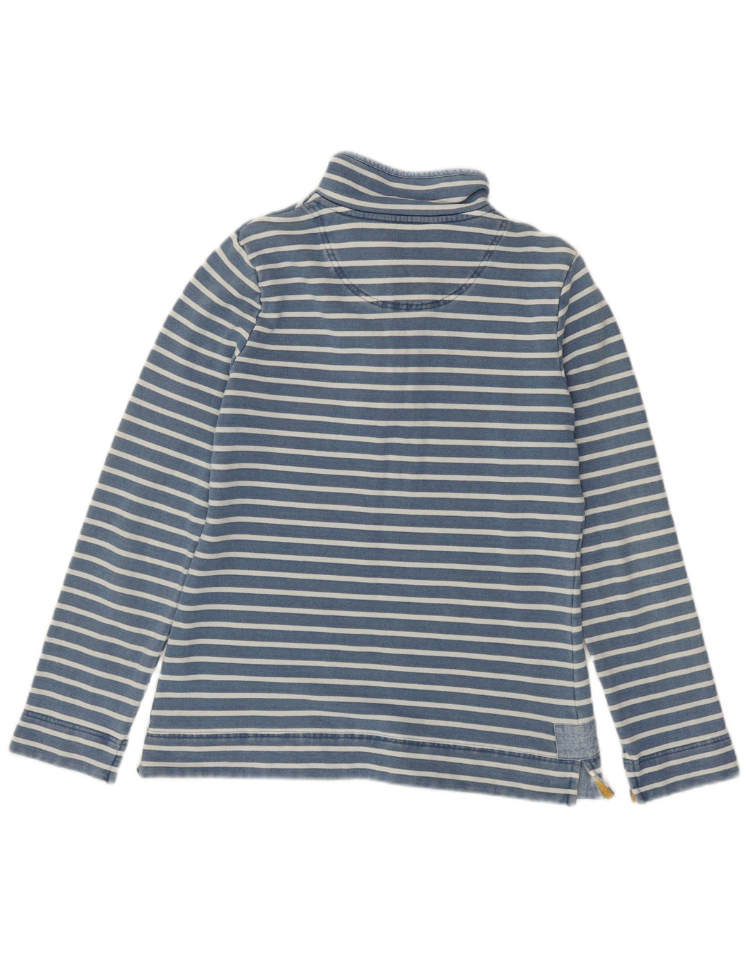 JOULES Sudadera con cuello y botones para mujer, talla 40, talla mediana, color azul a rayas