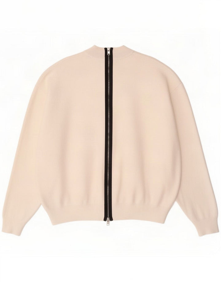 Zara Mujer Suéter Cárdigan Extragrande UK 44 Medio Viscosa Blanca