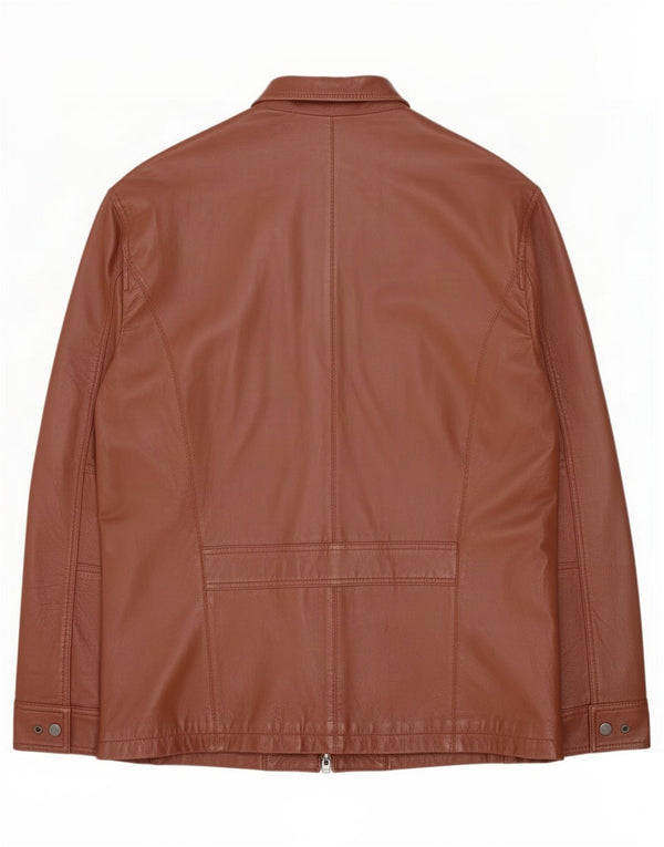 Chaqueta de cuero para hombre Geox UK 48 4XL Marrón
