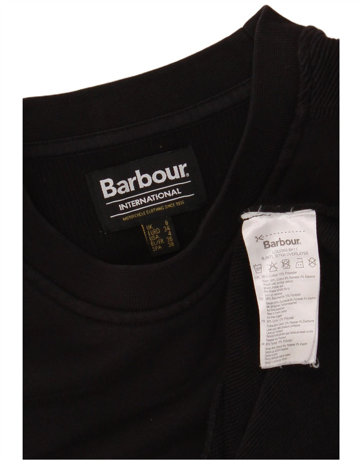 BARBOUR Sudadera extragrande para mujer Jersey UK 8 Pequeño Algodón negro