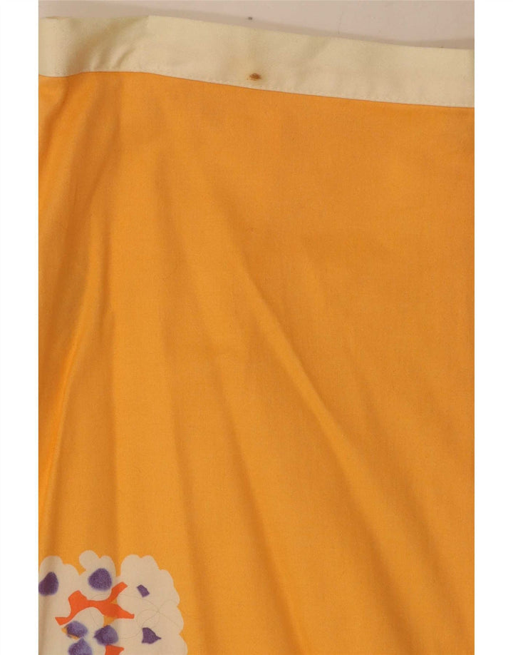 Falda De Tubo Benetton W28 Mediano Amarillo Floral