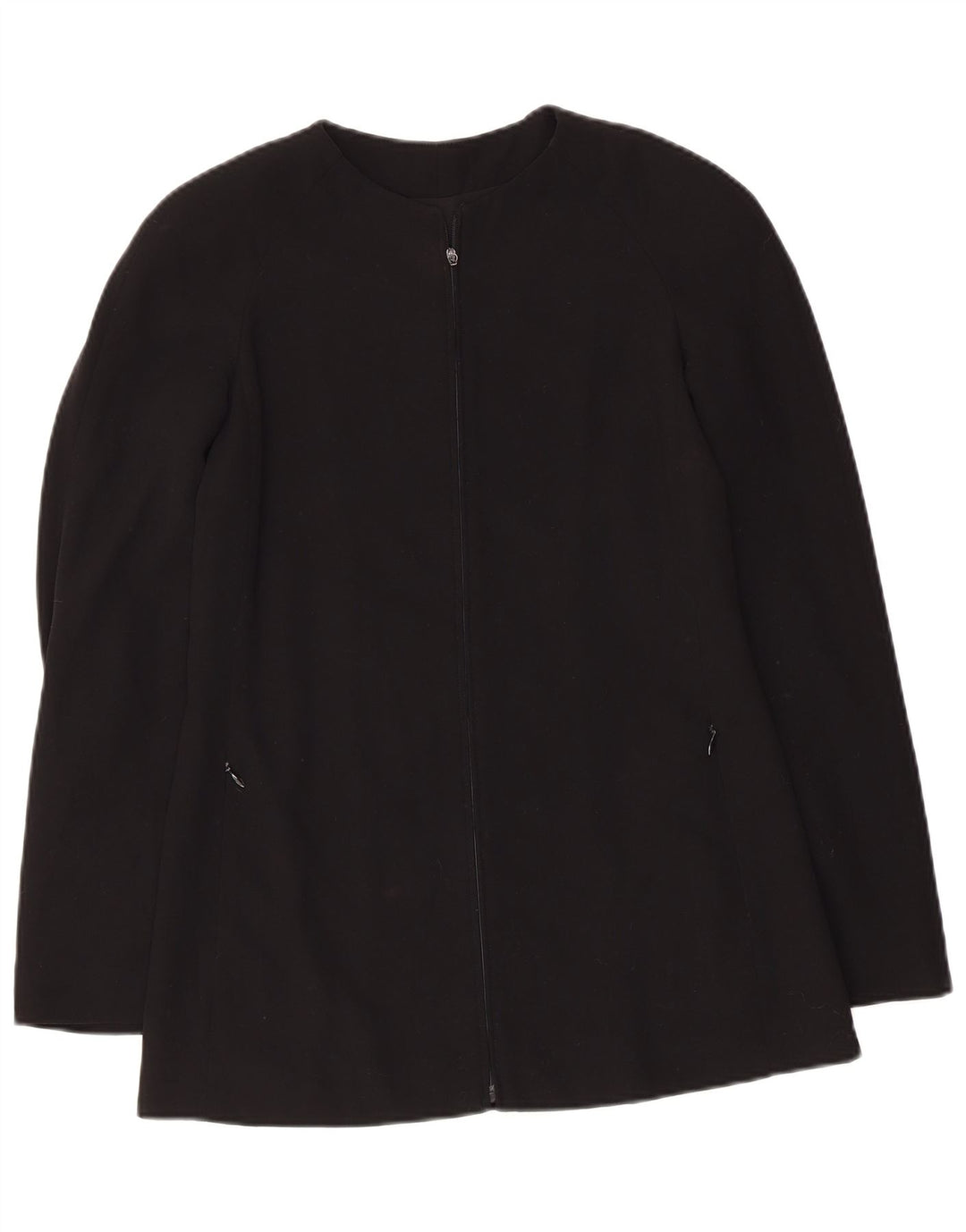 Giorgio Armani Chaqueta tipo blazer con cremallera completa para mujer IT 38 XS Lana virgen negra