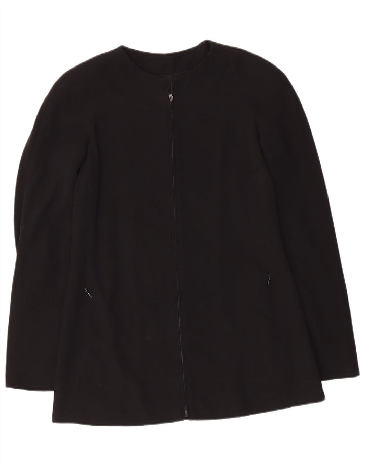 Giorgio Armani Chaqueta tipo blazer con cremallera completa para mujer IT 38 XS Lana virgen negra