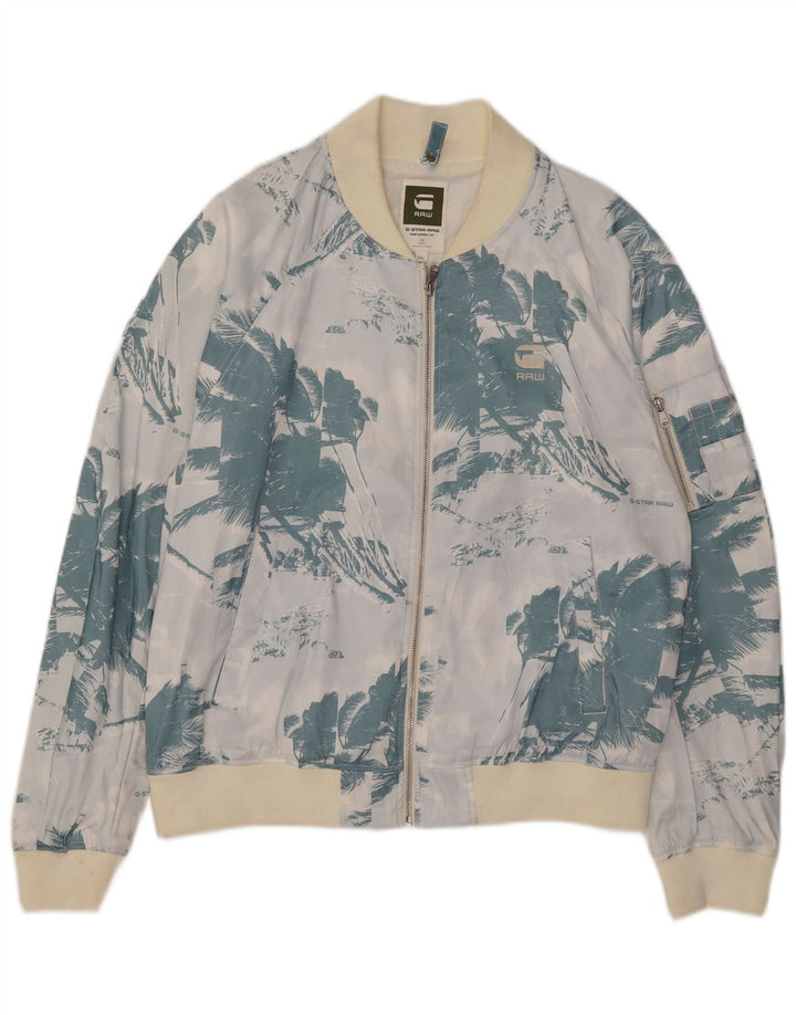 G-Star Chaqueta bomber gráfica para hombre UK 44 2XL Poliéster floral azul