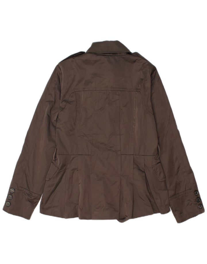 Zara Mujer Chaquetón UK 44 Poliéster Marrón Medio